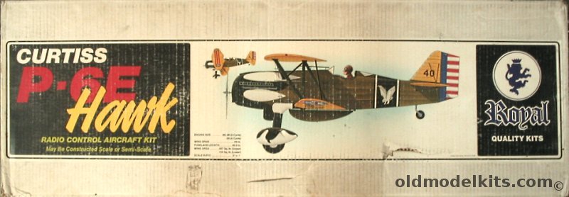 Royal Curtiss P-6E Hawk Radio Control (RC) Flying Scale Airplane Model - 63 inch Wingspan plastic model kit